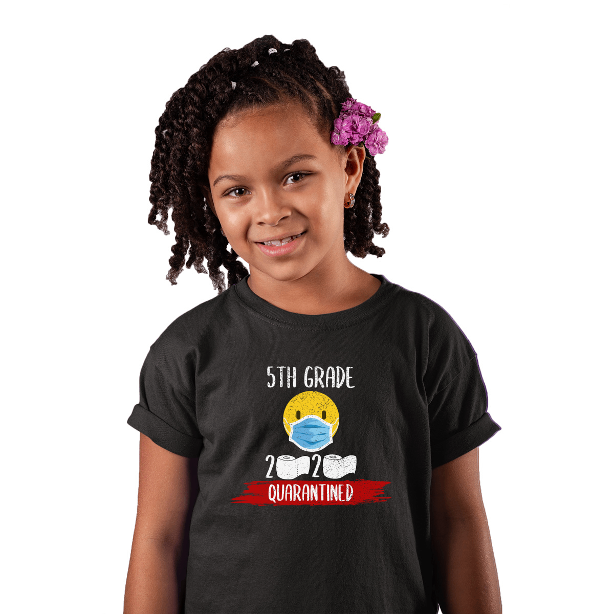 5th Grader Quarantined Kids T-shirt | Black