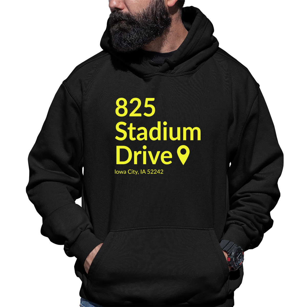 Iowa Football Stadium Unisex Hoodie | Black