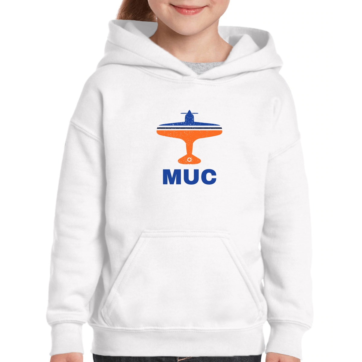 Fly Munich MUC Airport Kids Hoodie | White