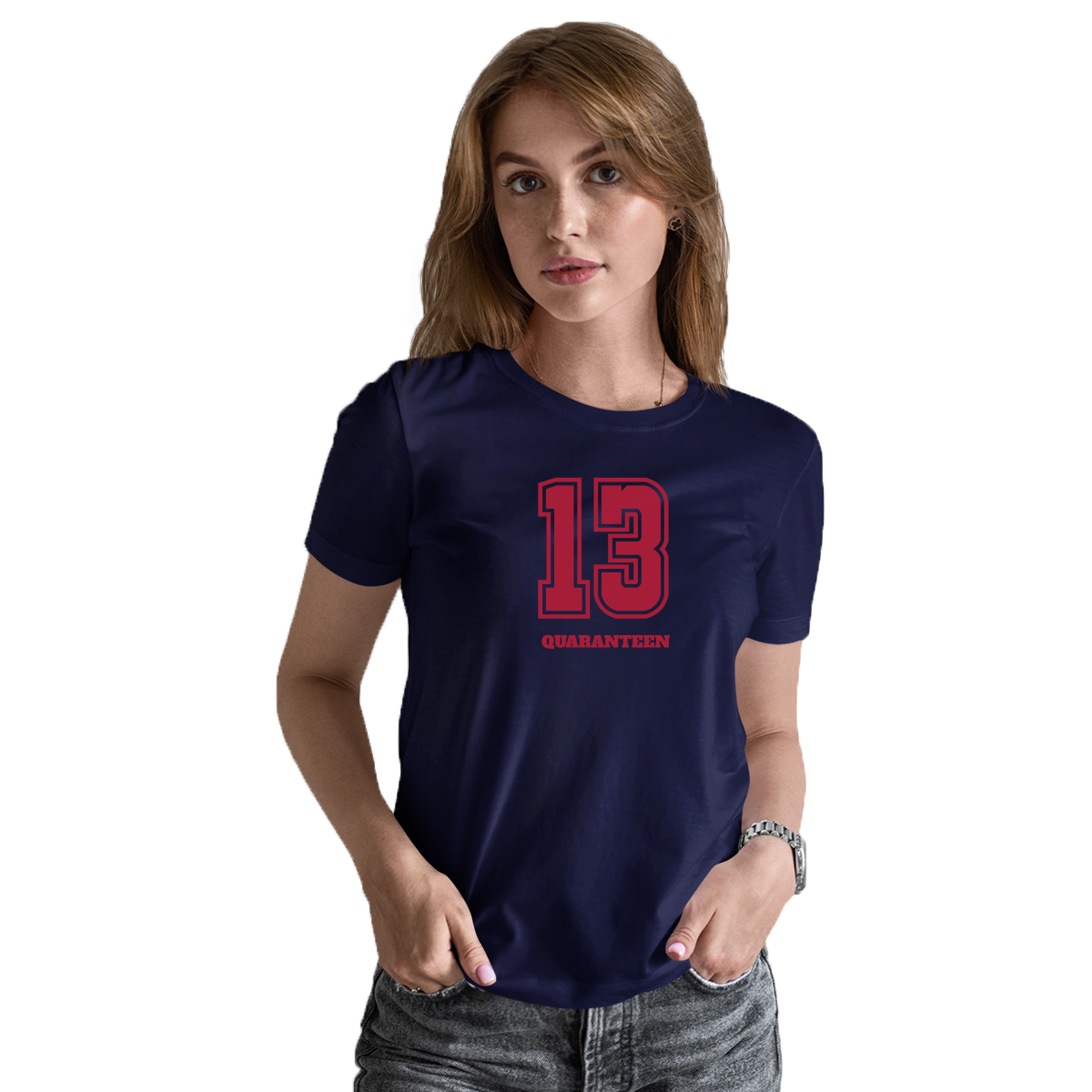 13 QUARANTEEN Women's T-shirt | Navy