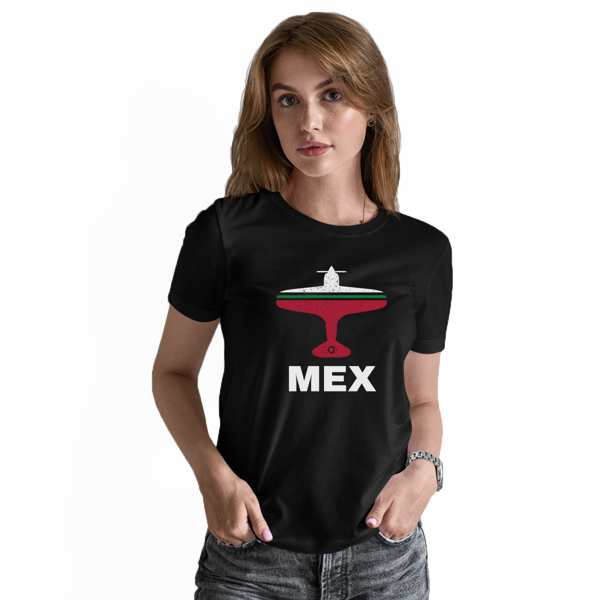 Fly Mexico City MEX Airport  Women's T-shirt | Black