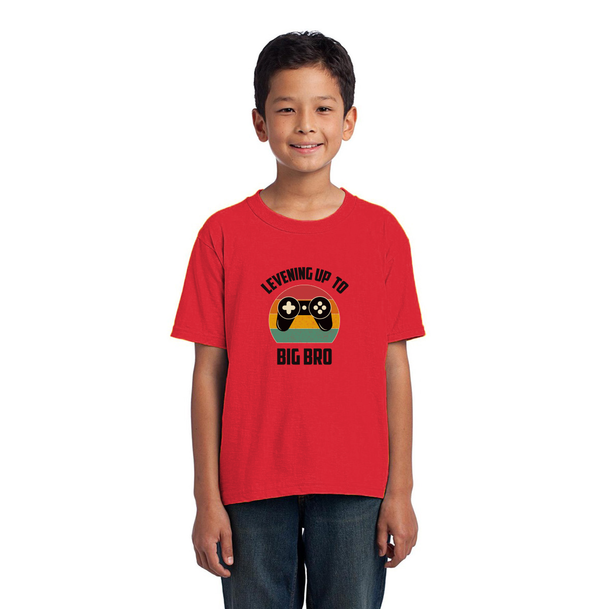 Leveling Up To Big Bro-2 Kids T-shirt | Red