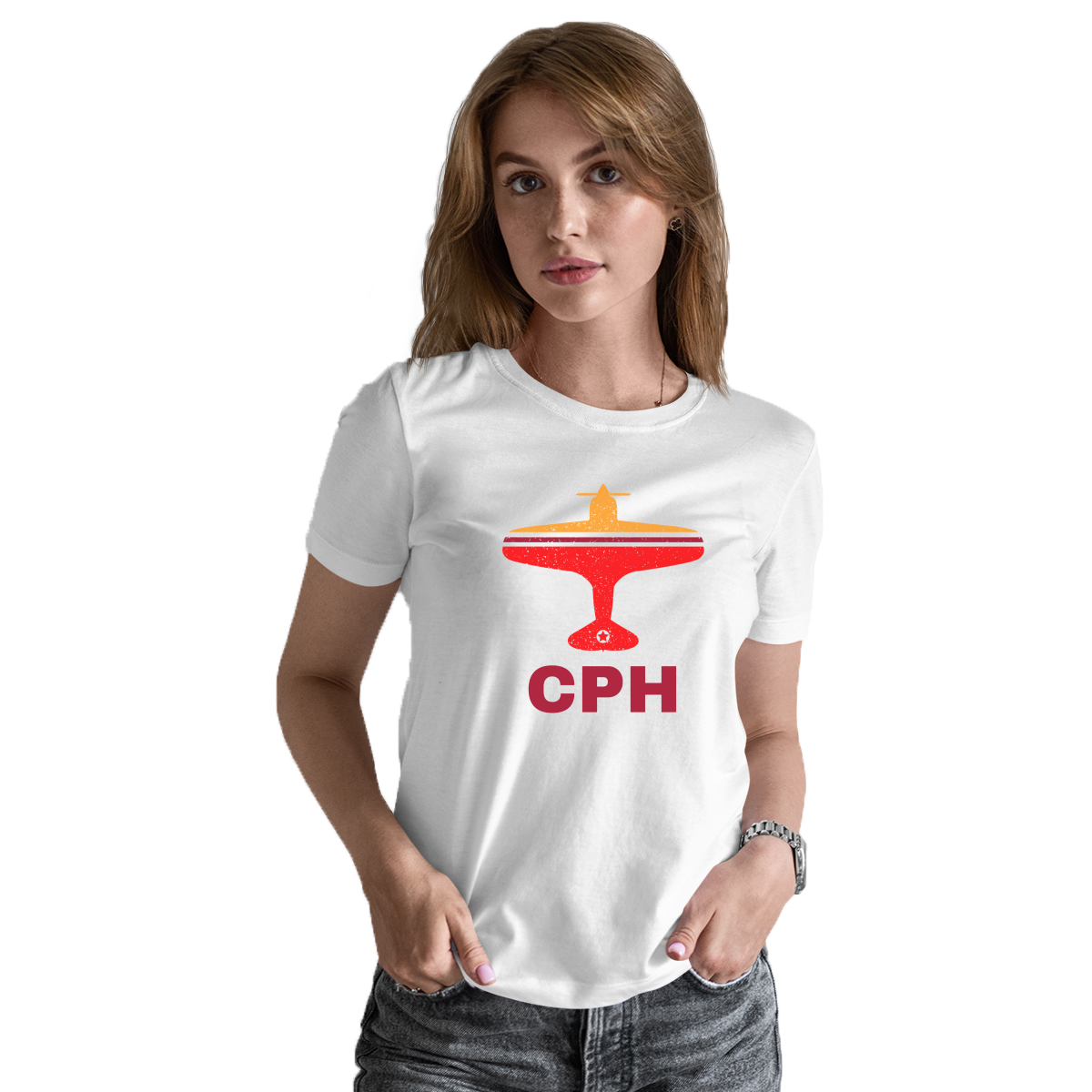 Fly Copenhagen CPH Airport Women's T-shirt | White