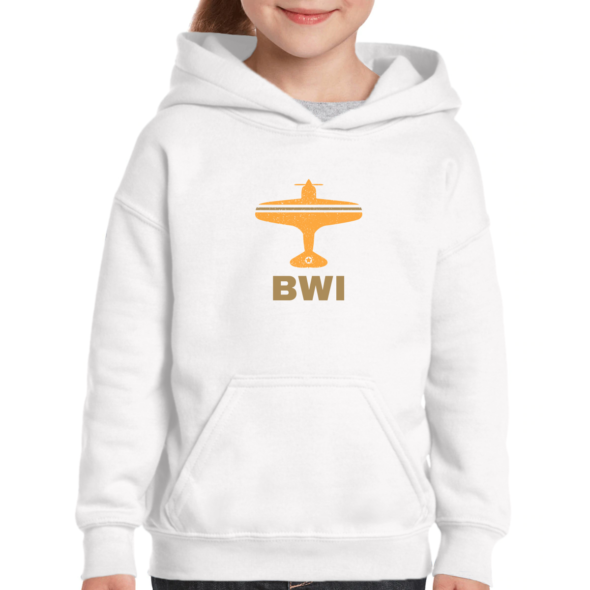 Fly Baltimore BWI Airport Kids Hoodie | White