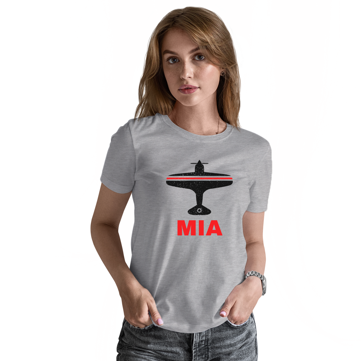 Fly Miami MIA Airport Women's T-shirt | Gray