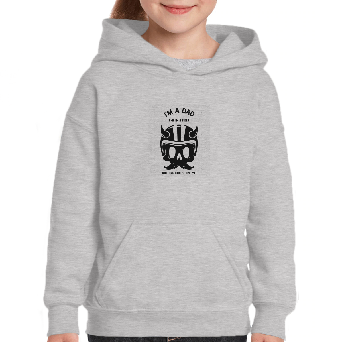 I'm a dad and a biker Kids Hoodie | Gray