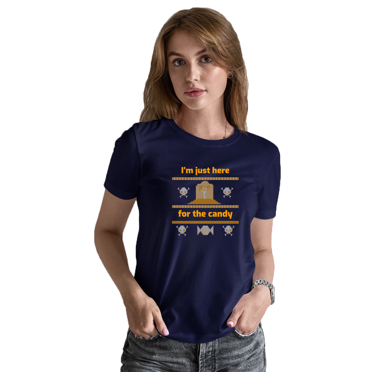 I'm Just Here For the Candy Women's T-shirt | Navy