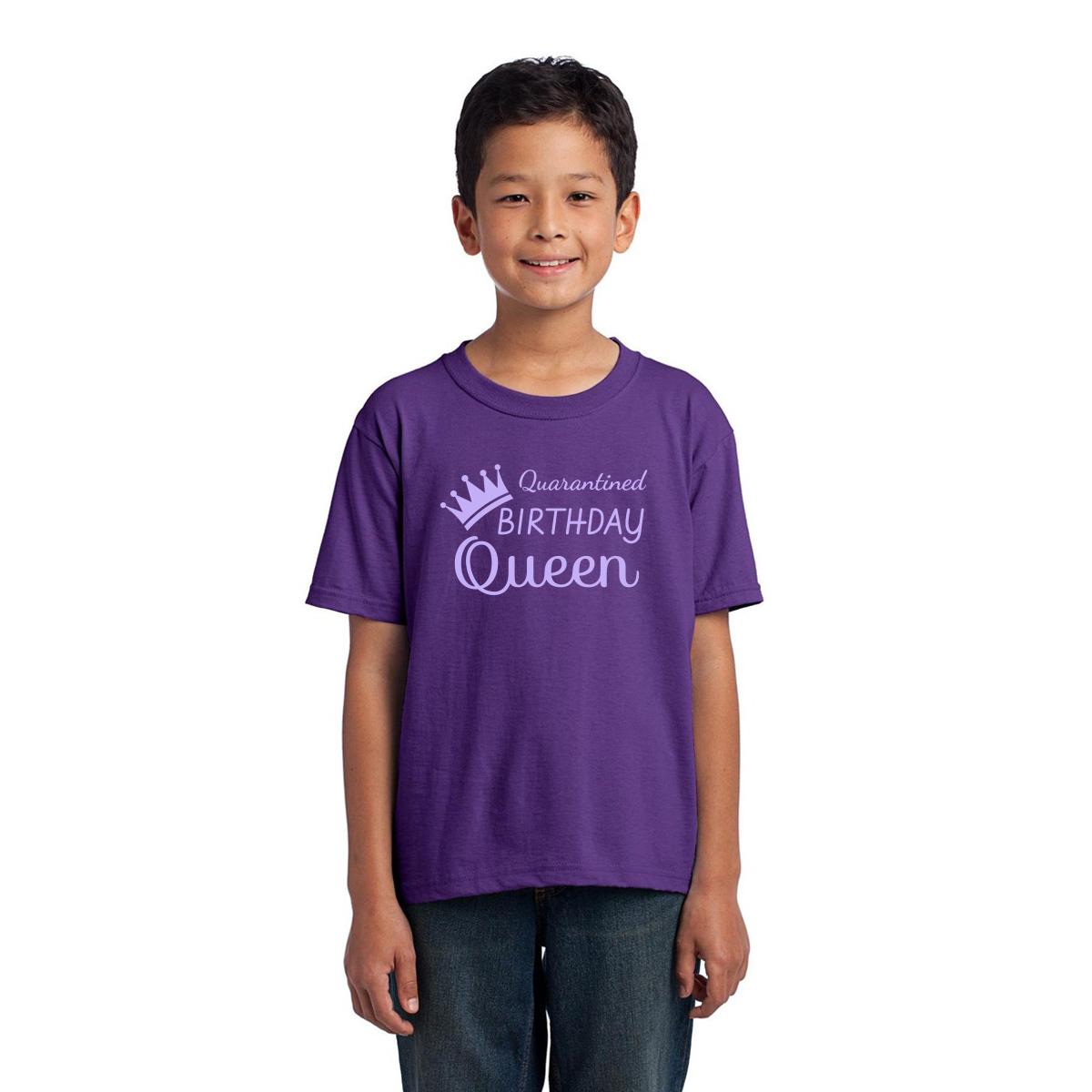 Quarantined Birthday Queen Kids T-shirt | Purple