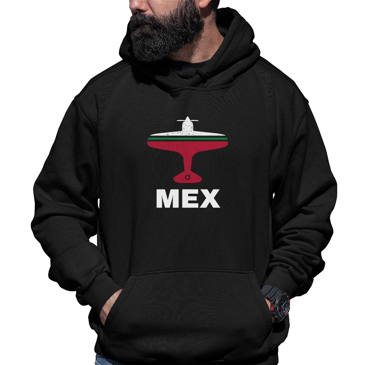 Fly Mexico City MEX Airport  Unisex Hoodie | Black