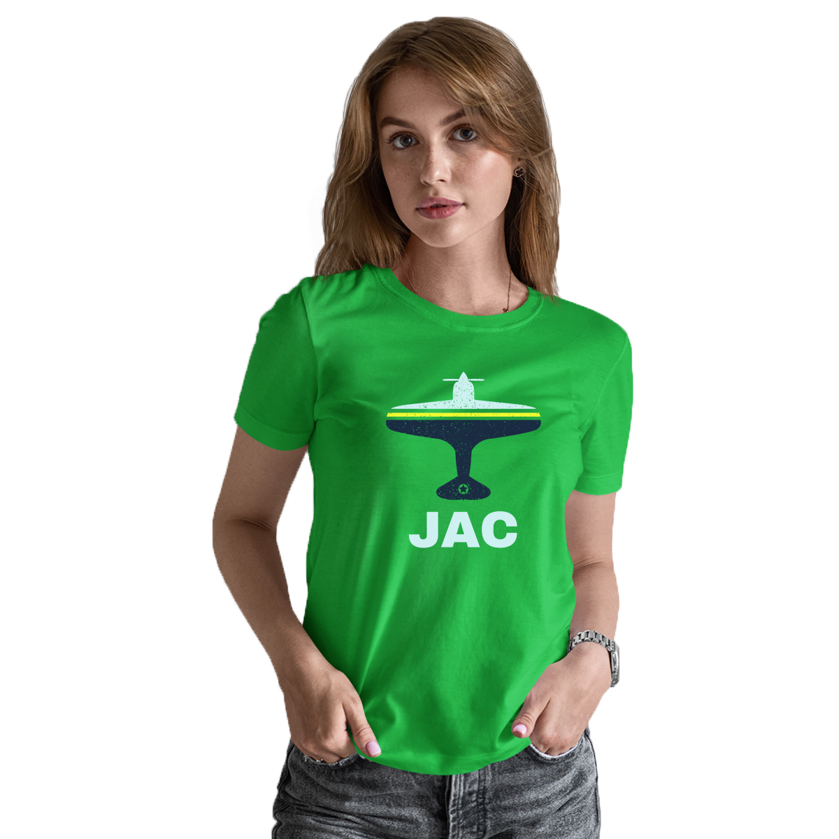 Fly Jackson Hole JAC Airport Women's T-shirt | Green