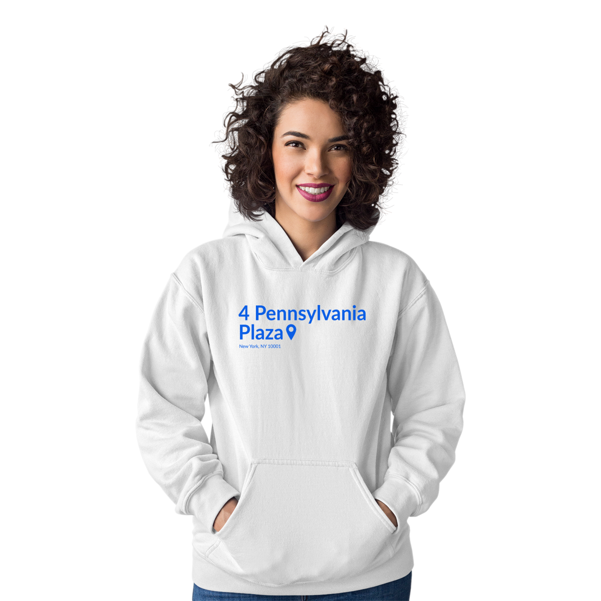 New York Basketball Stadium Unisex Hoodie | White