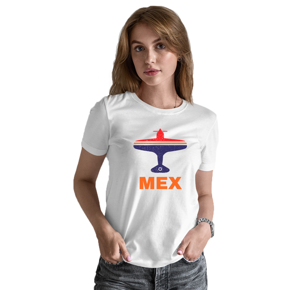 Fly Mexico City MEX Airport  Women's T-shirt | White