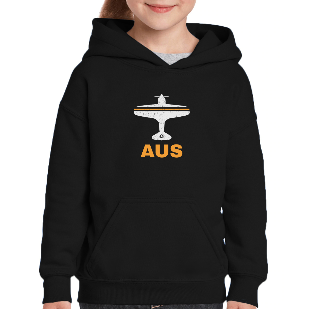 Fly Austin AUS Airport Kids Hoodie | Black