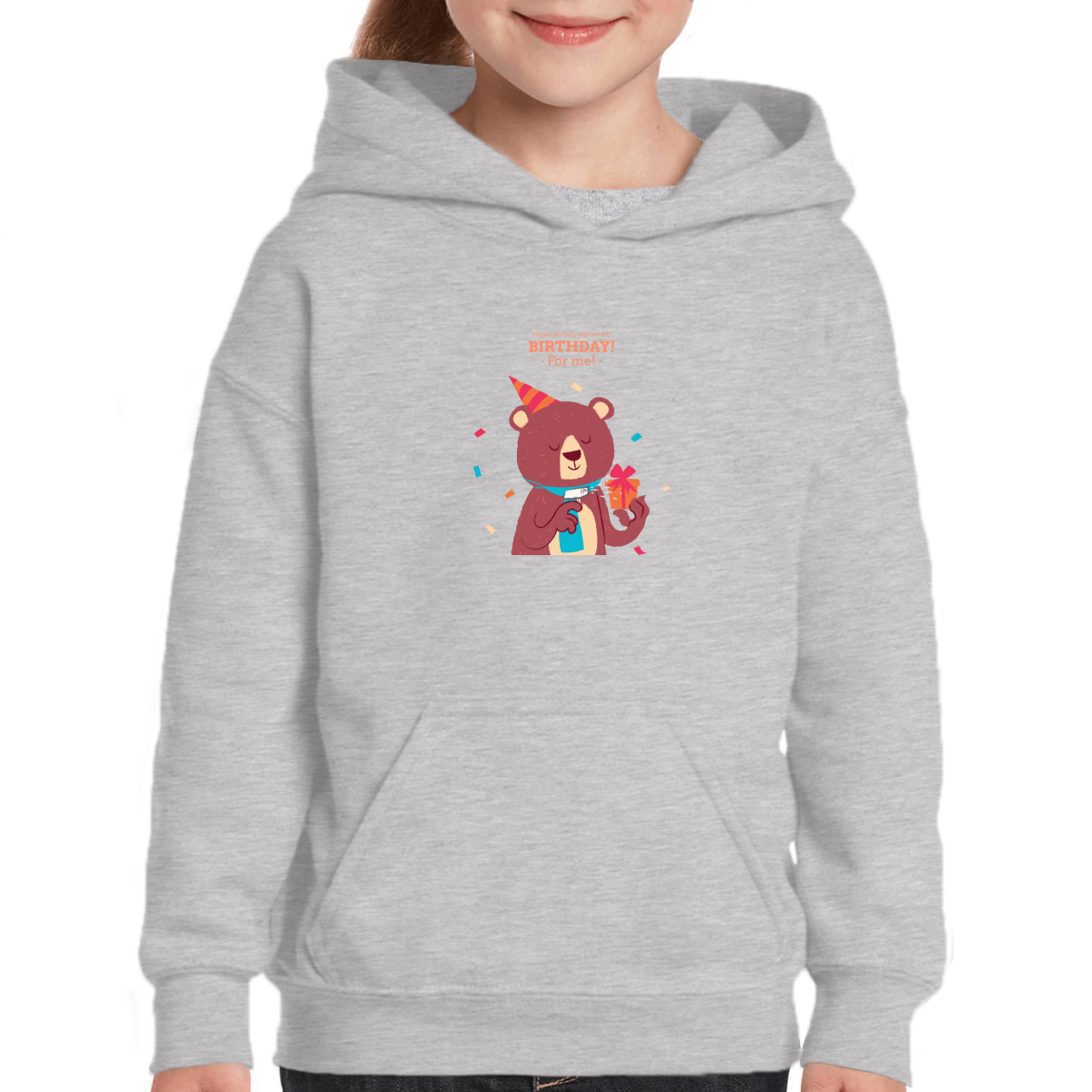 Happy (social distanced) birthday for me  Kids Hoodie | Gray