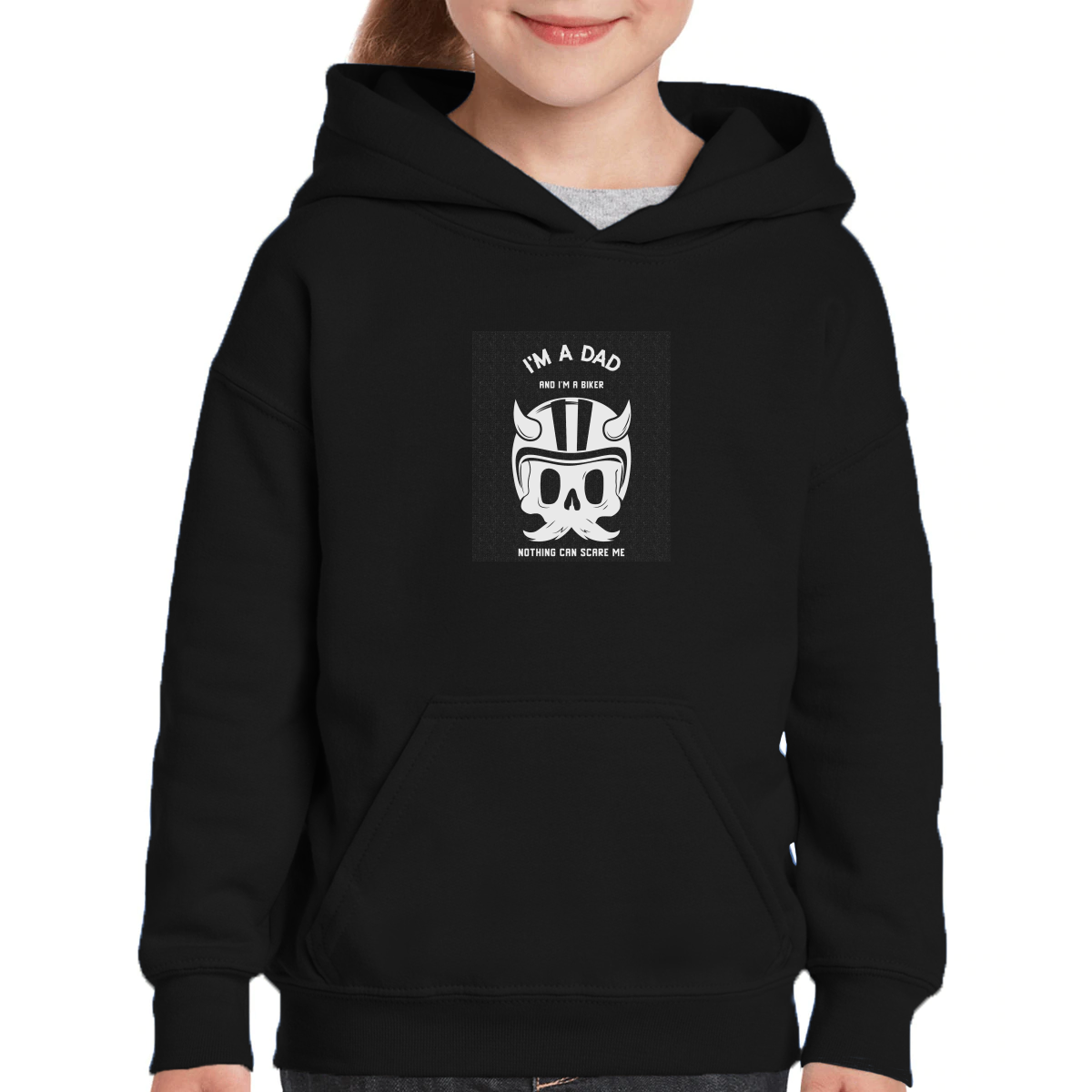 I'm a dad and a biker Kids Hoodie | Black