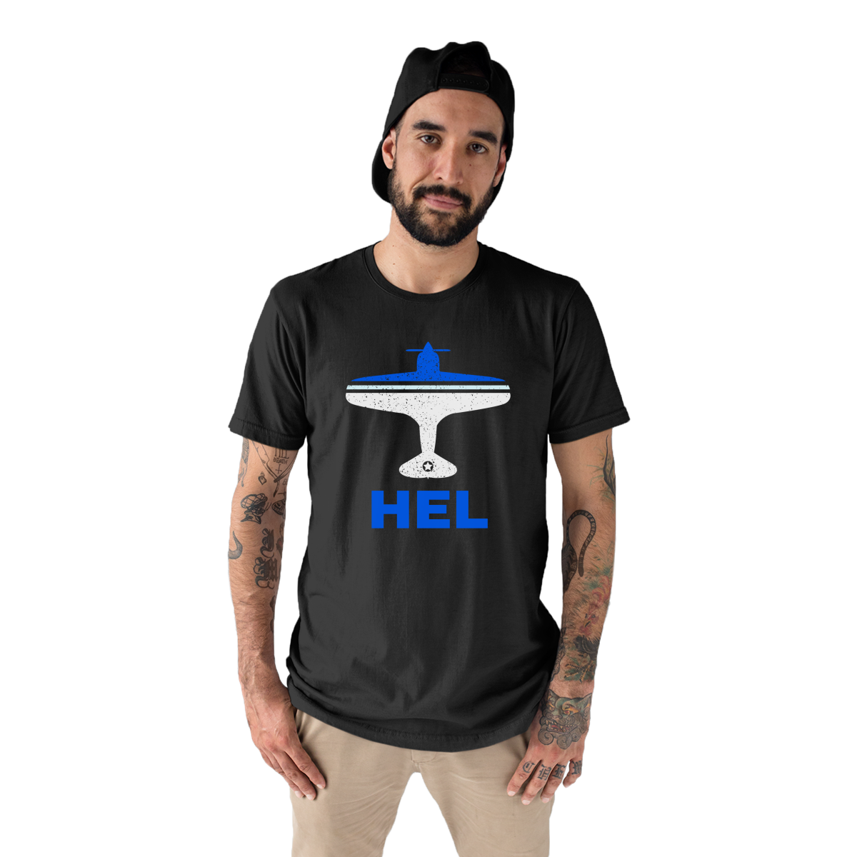 Fly Helsinki HEL Airport Men's T-shirt | Black