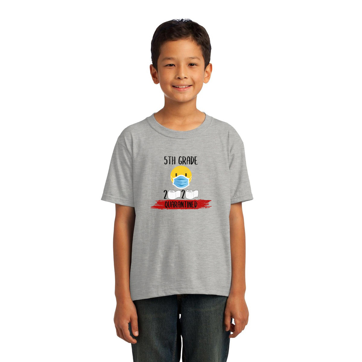 5th Grader Quarantined Kids T-shirt | Gray