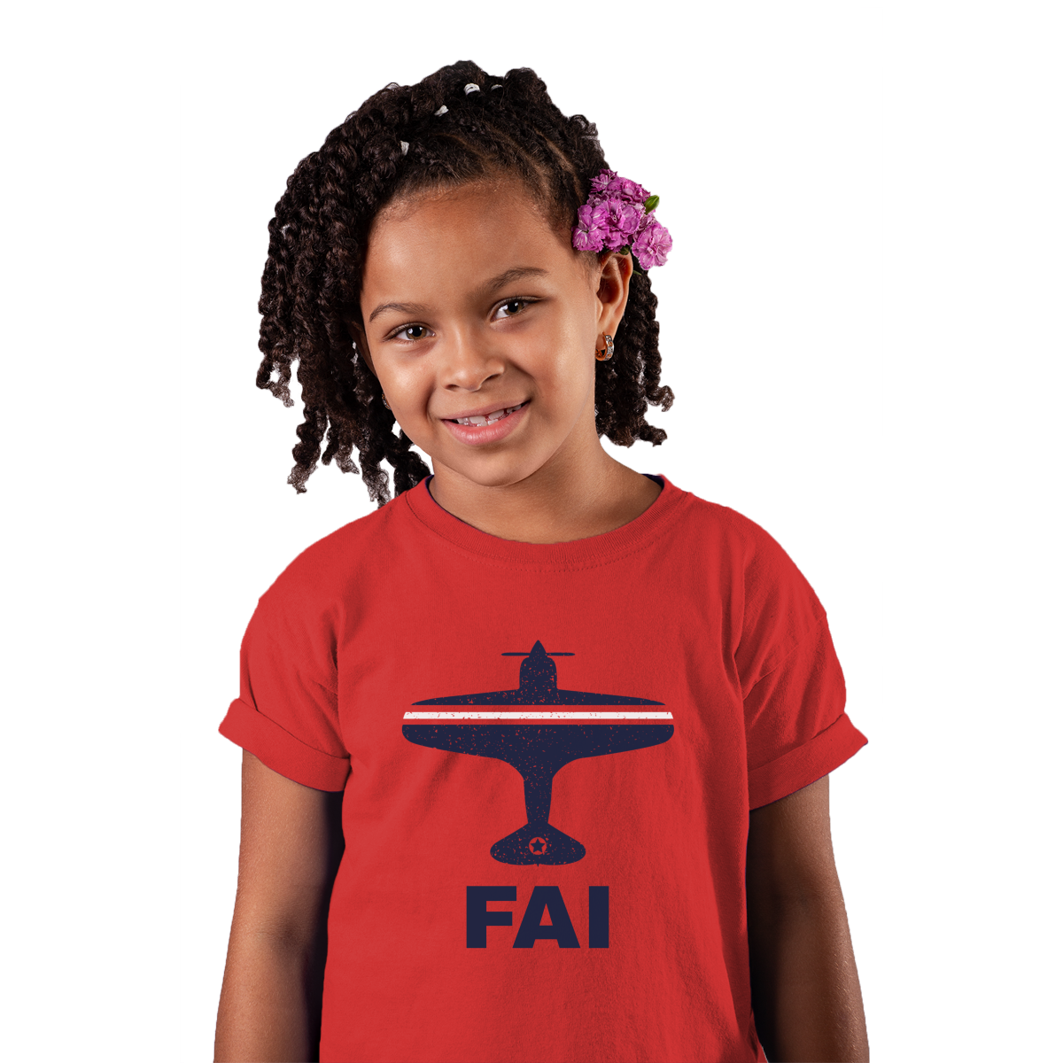 Fly Fairbanks FAI Airport Kids T-shirt | Red