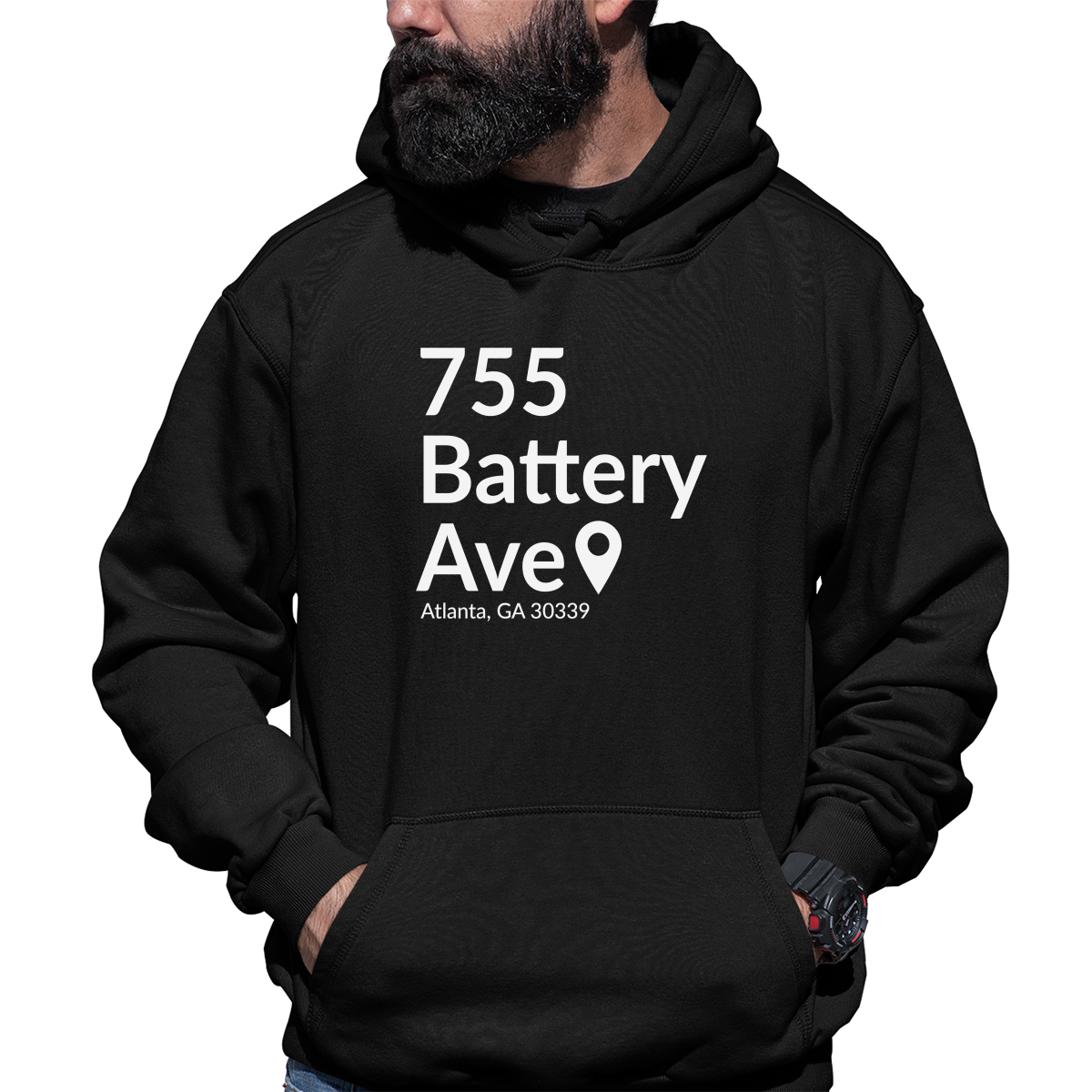 Atlanta Baseball Stadium Unisex Hoodie | Black