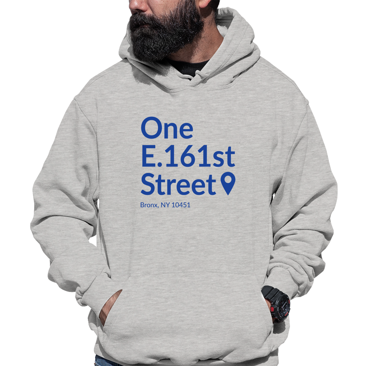 New York Baseball Stadium BXNY Unisex Hoodie | Gray