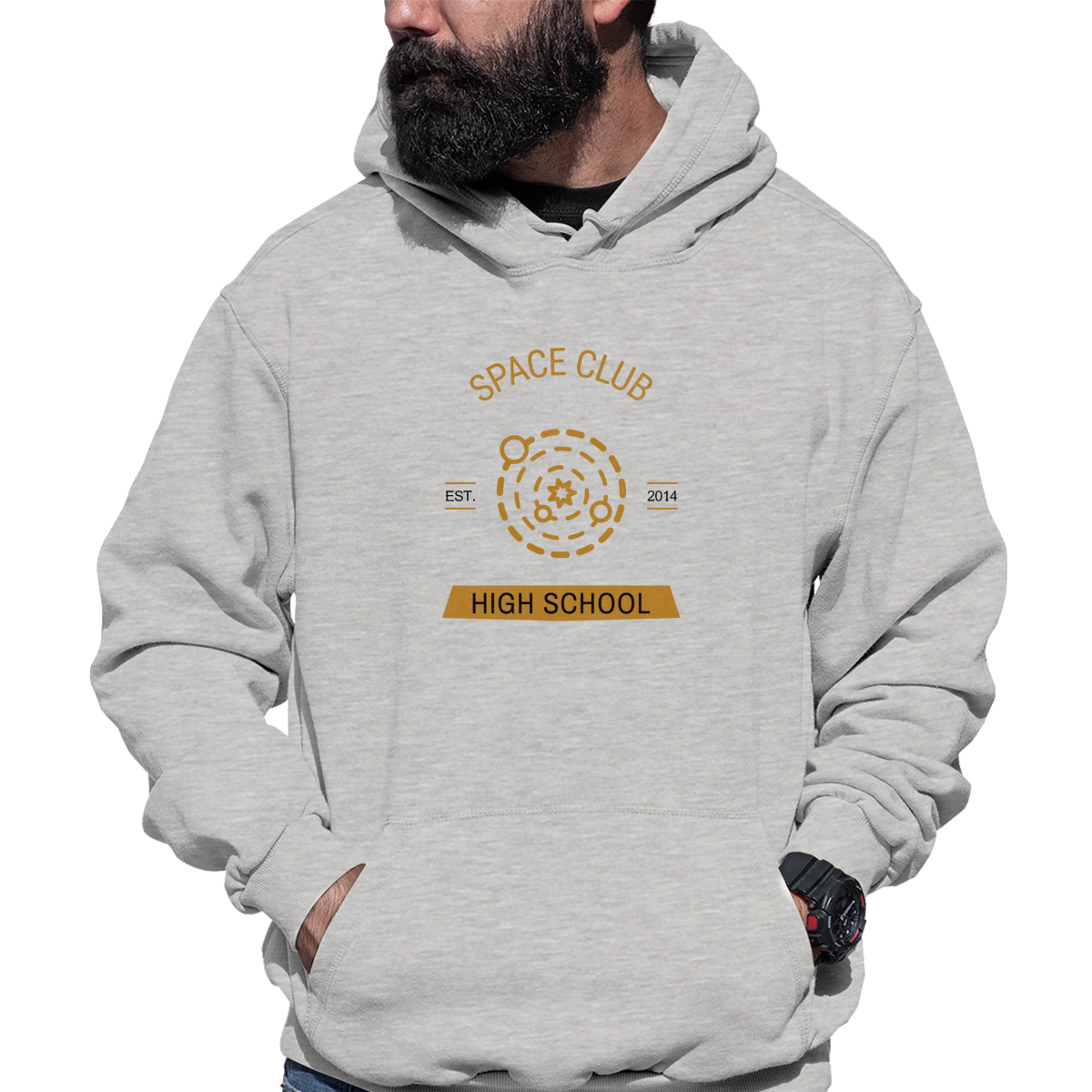 Space Club High School Unisex Hoodie | Gray