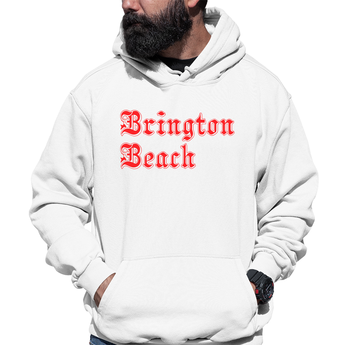 Brighton Beach Gothic Represent Unisex Hoodie | White